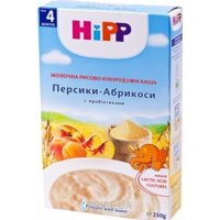 Hipp Каша молочная Рисово-кукурузная Персики-абрикосы с пребиотиками 250 г