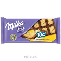 Фото Milka Шоколад молочный с соленым крекером Tuc 87г