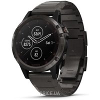 Garmin Fenix 5 Plus Sapphire Black with Leather Band (010-01988-07)