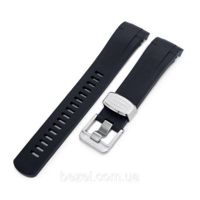 22mm Crafter Blue - Black Rubber Curved Lug Watch 
